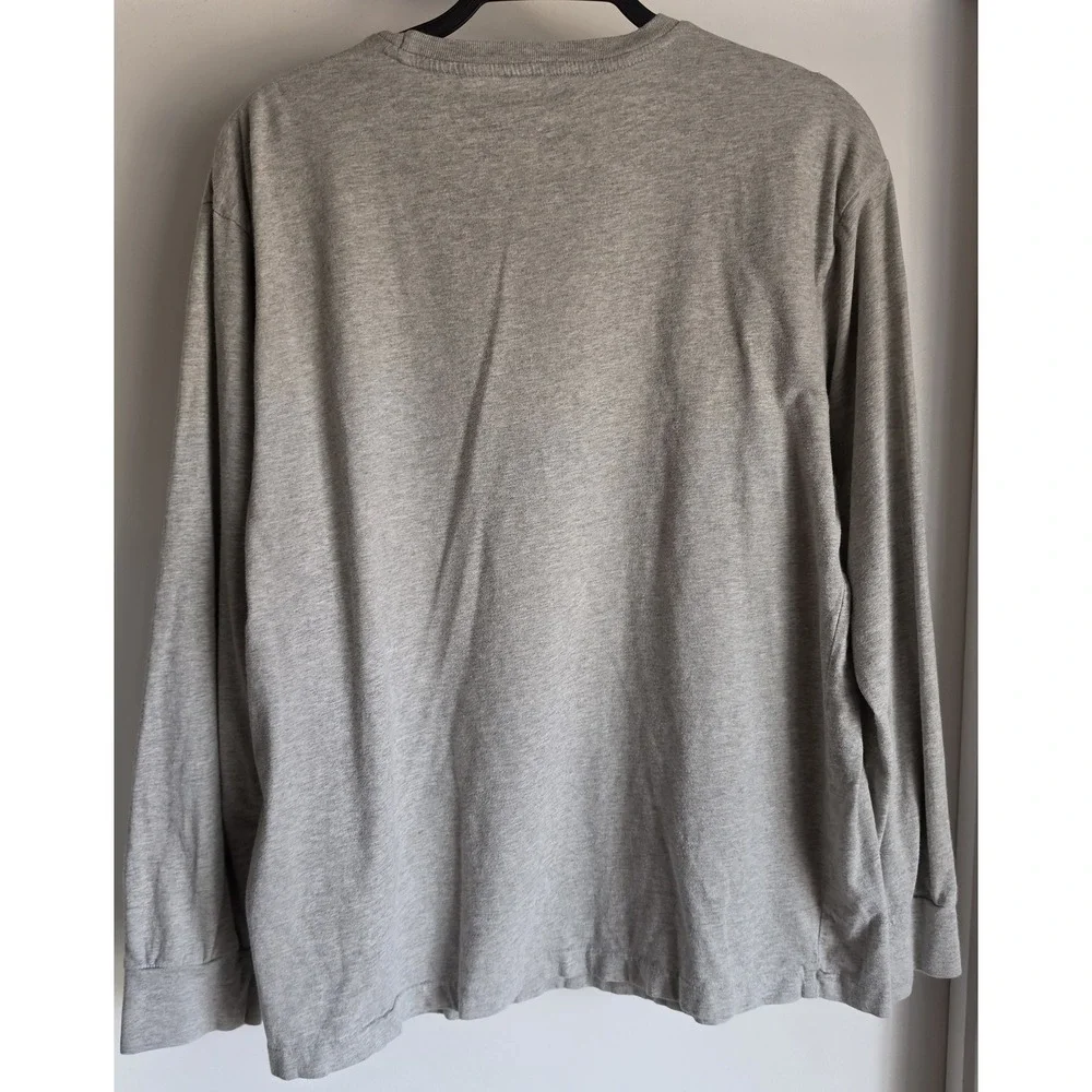 Polo Ralph Lauren Men M Long Sleeve T-Shirt Gray Solid Crew Neck Tee Top